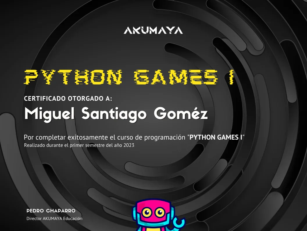Certificado Python Games AKUMAYA